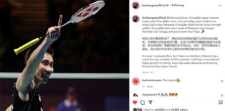 Lee Chong Wei says he has no plans on coaching. (photo: Lee Chong Wei's Instagram)