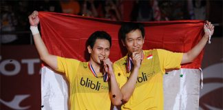 Mohammad Ahsan and Hendra Setiawan won the men's doubles title at 2015 Total BWF World Championship (photo: Getty Images)
