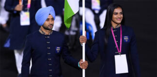 PV Sindhu is the flag bearer for India at the 2022 Birmingham Commonwealth Games. (photo: Alex Davidson/Getty Images)