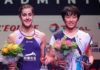 An Se Young shares the podium with Carolina Marin during the awards ceremony. (photo: BWF)