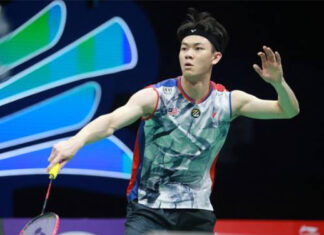 Lee Zii Jia loses to Kenta Nishimoto in the 2023 China Masters quarters. (photo: STR)